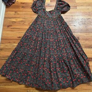 Free People Patterned Corduroy Maxi Dress